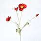 24" Faux Red Poppy Stem