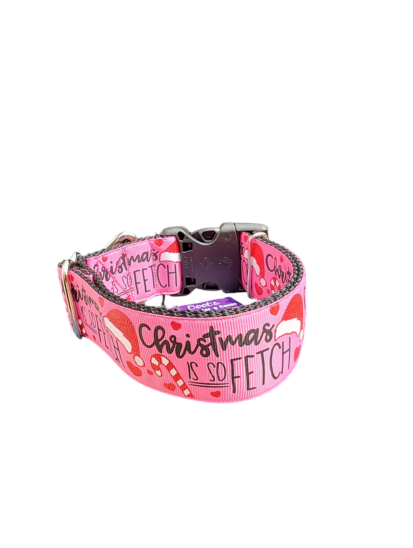 1.5" Wide Christmas Is So Fetch Nylon Dog Collar
