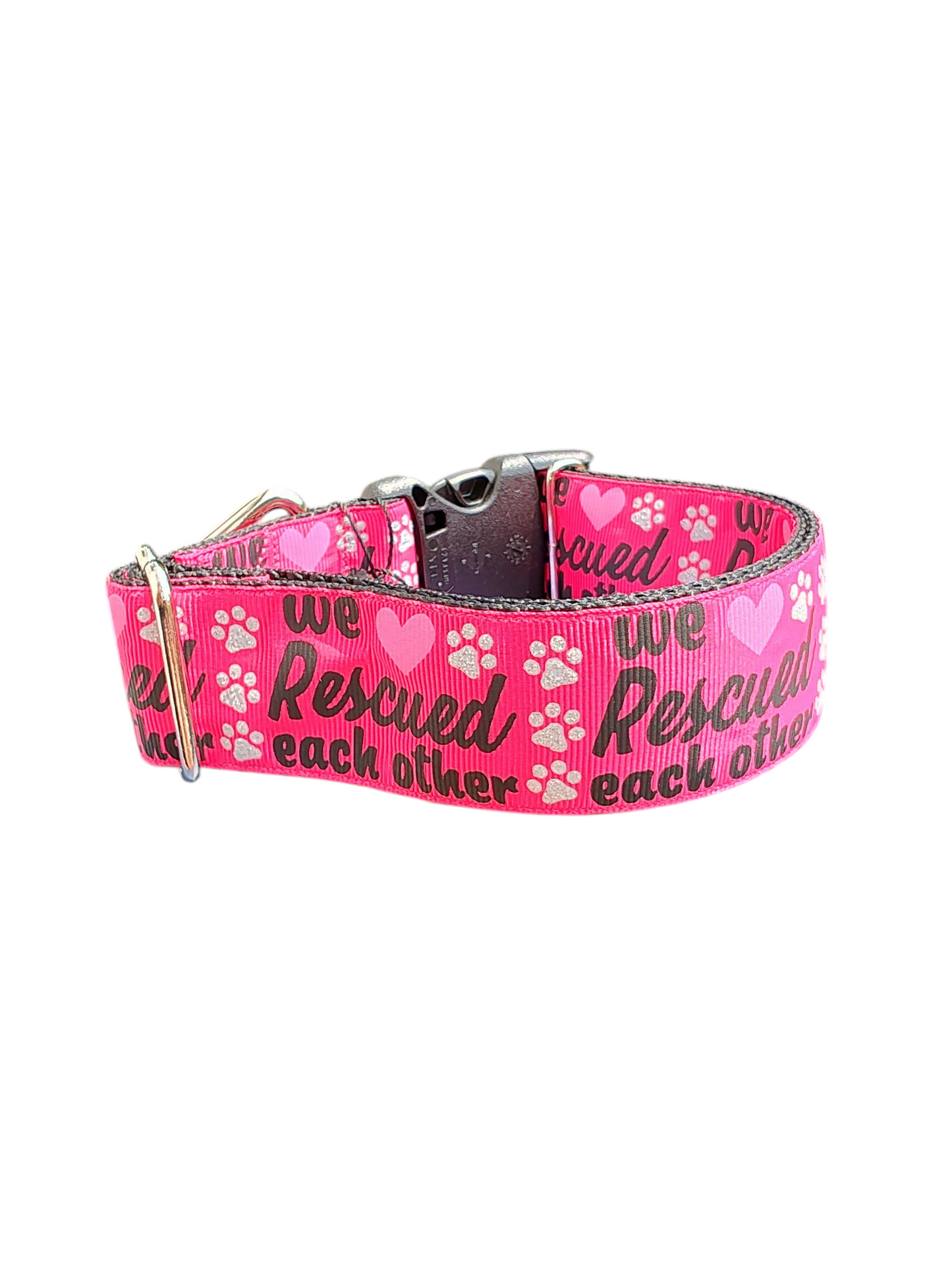 1.5" Wide We Rescued Each Other Nylon Dog Collar