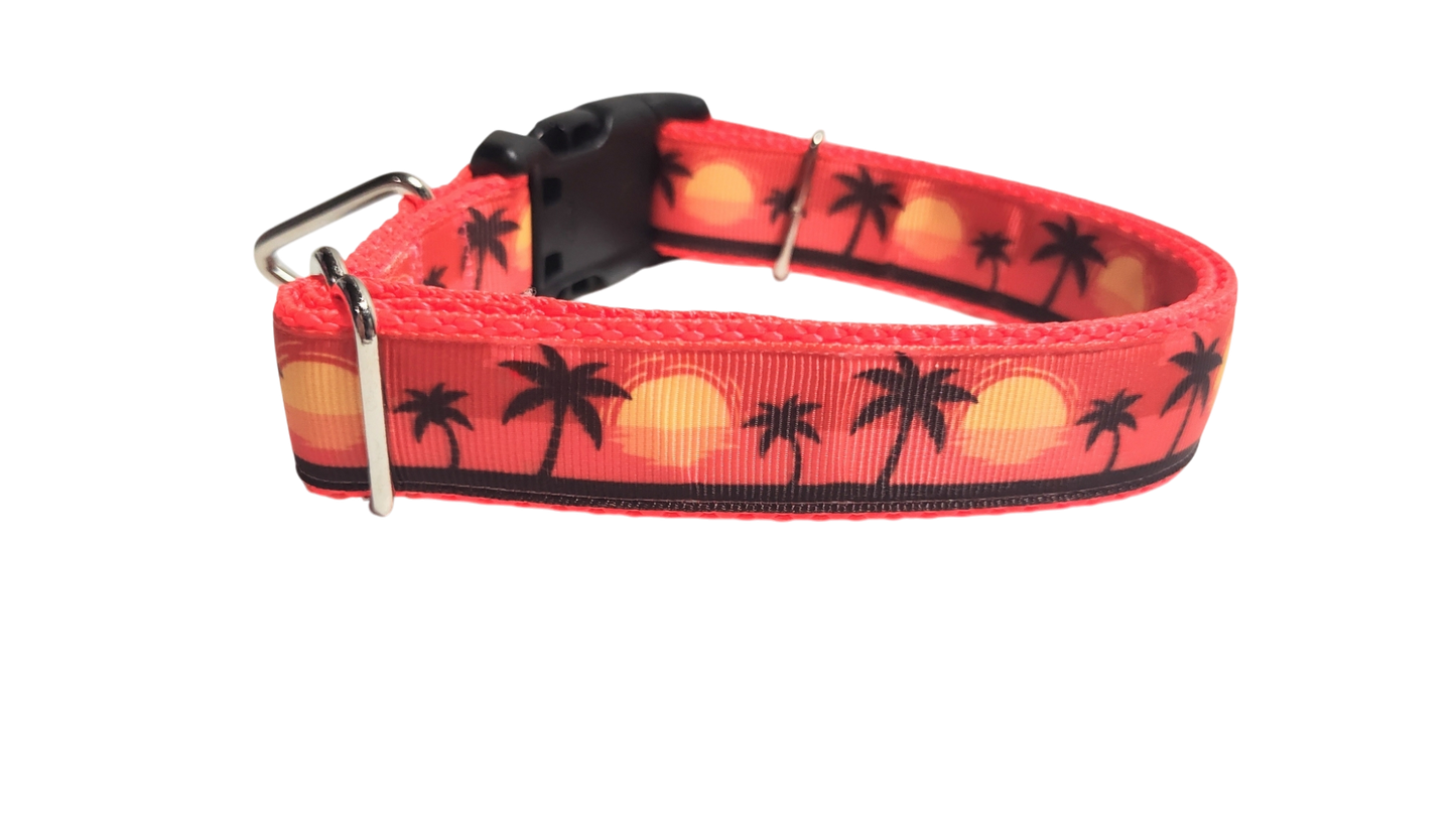Beach Sunsets Nylon Dog Collar