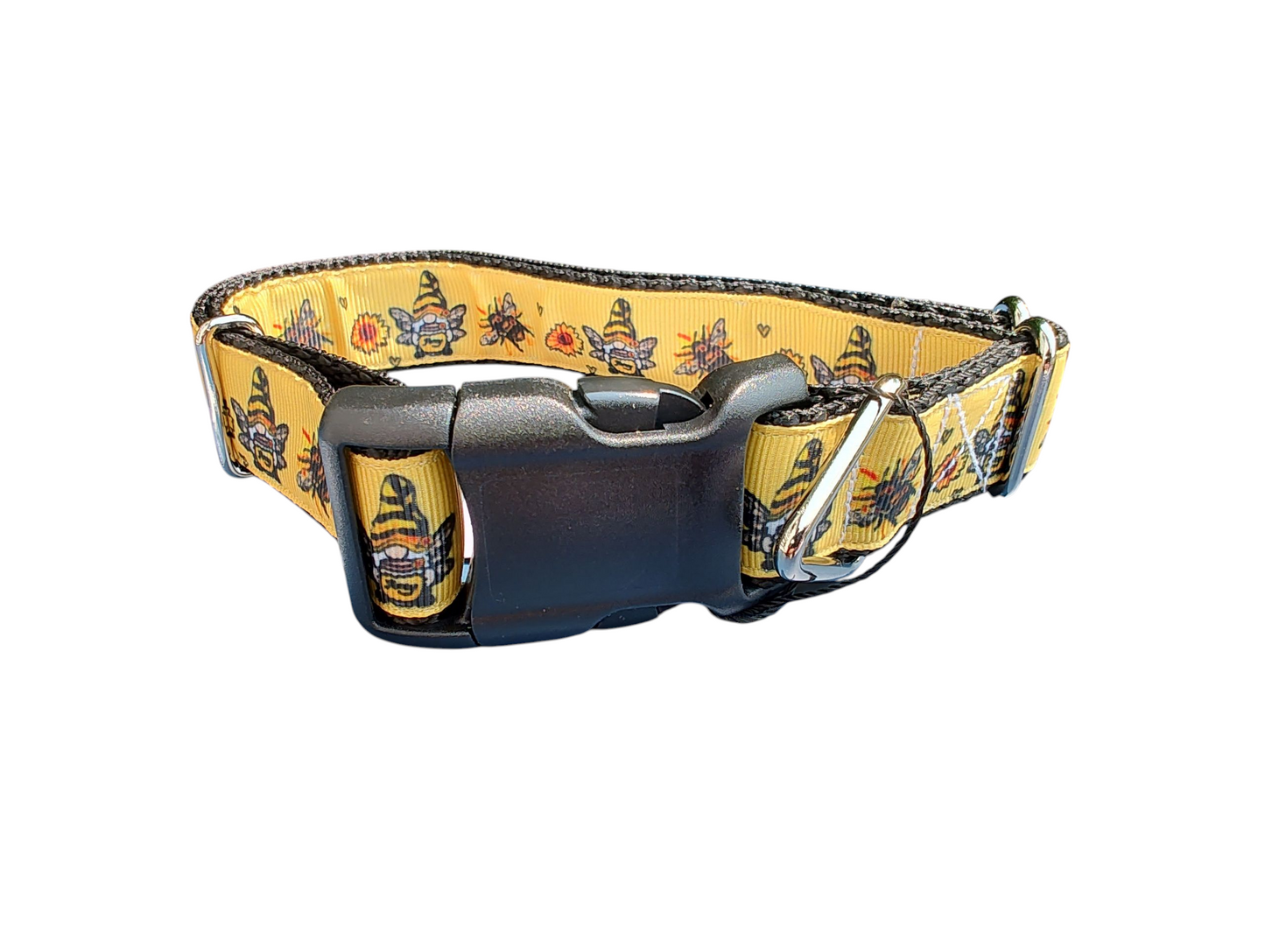 Bees and Gnomes Nylon Dog Collar