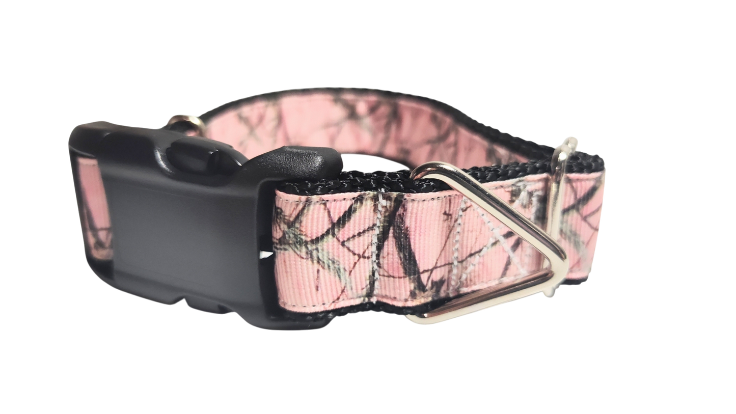 Pink Camo Nylon Dog Collar