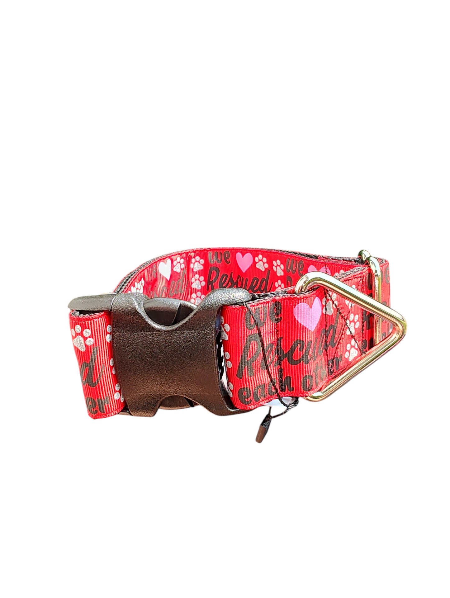 1.5" Wide We Rescued Each Other Nylon Dog Collar