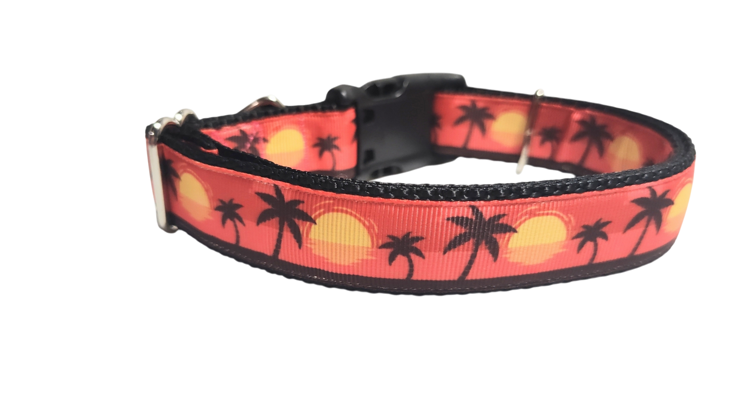 Beach Sunsets Nylon Dog Collar