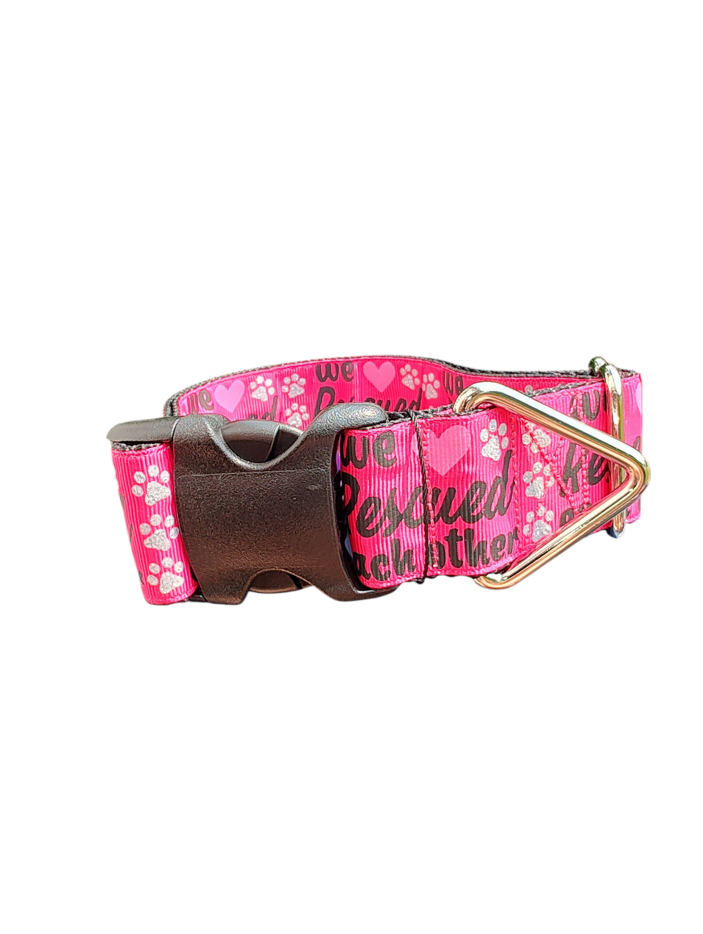 1.5" Wide We Rescued Each Other Nylon Dog Collar