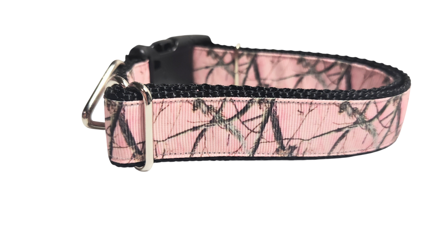 Pink Camo Nylon Dog Collar
