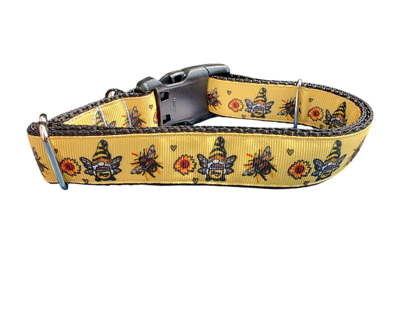 Bees and Gnomes Nylon Dog Collar