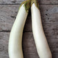 40 White Star FINGER FRUIT EGGPLANT Solanum Melongena Aubergine Fruit Vegetable Seeds