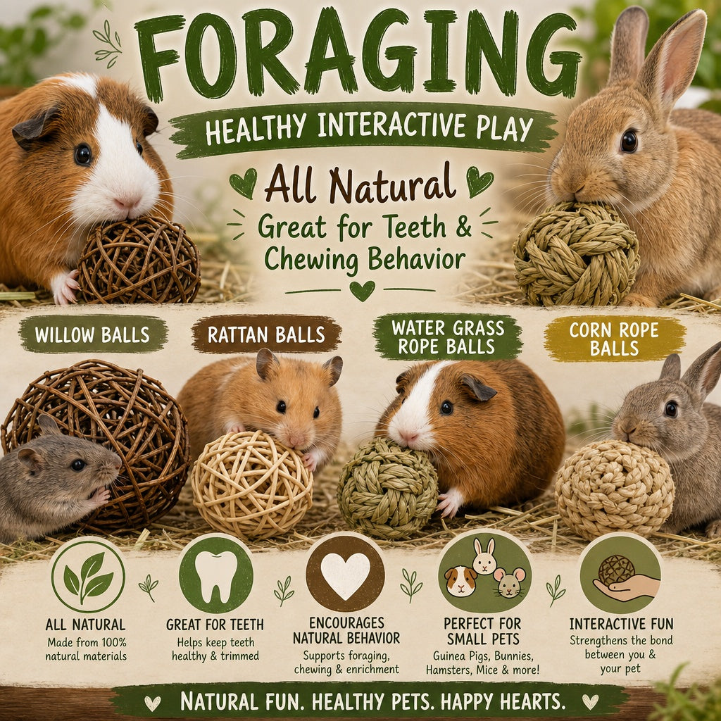 Treat & Play Ball for Bunnies, Guinea Pigs & Rodents Various Types