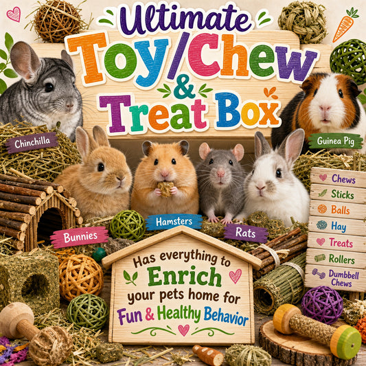 "Ultimate" Toy, Chew and Treat Box - Chinchillas, Guinea Pigs, Rabbits