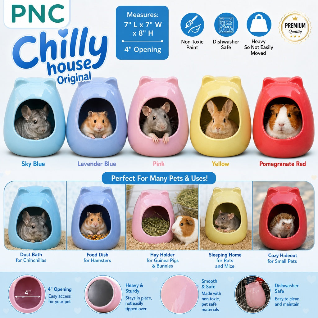 Ceramic Dust House  "Chilly House Original " by PNC - Large (Yellow)