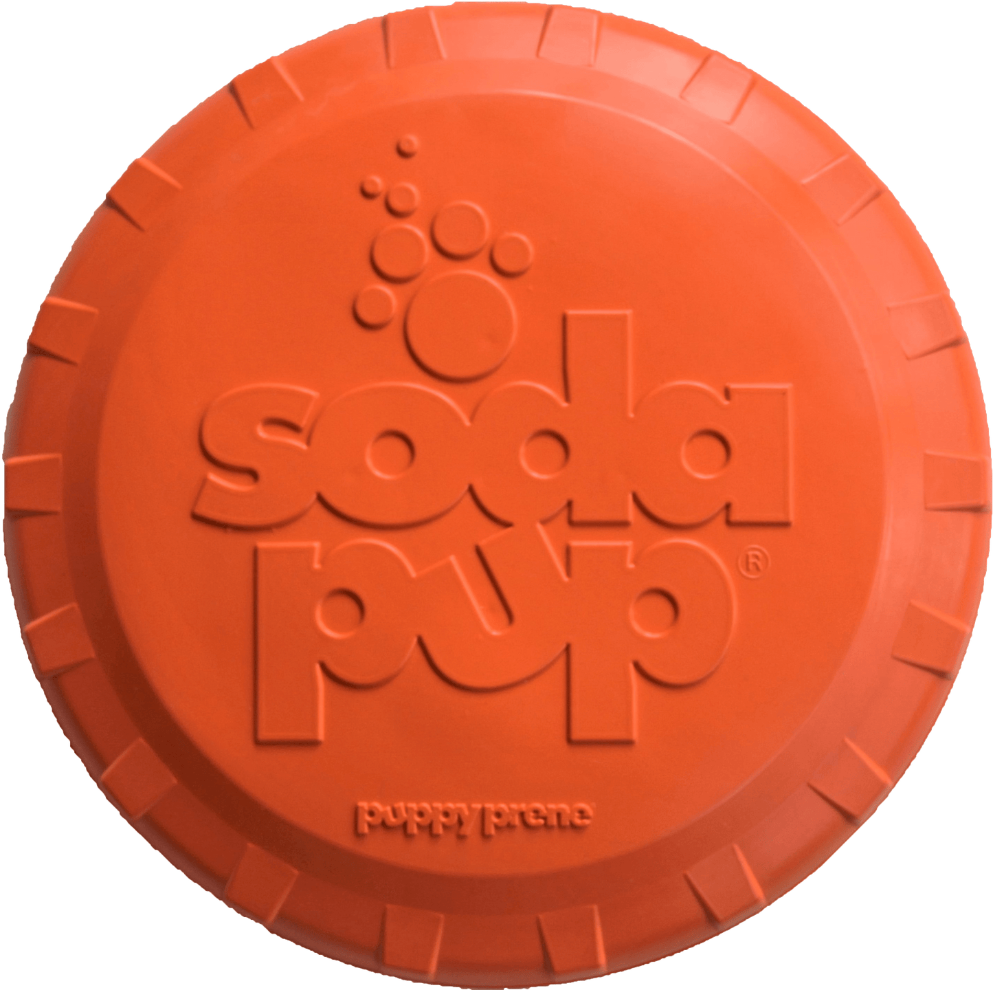 Bottle Top Flyer Rubber Frisbee for Dogs | Orange | Vet Approved | USA Made