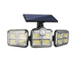 Solar Lamp Outdoor Flood Light with Motion Sensor, 3 Heads, IP65 Waterproof