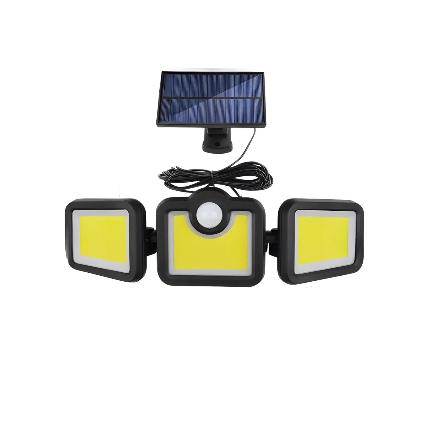 Solar Lamp Outdoor Flood Light with Motion Sensor, 3 Heads, IP65 Waterproof