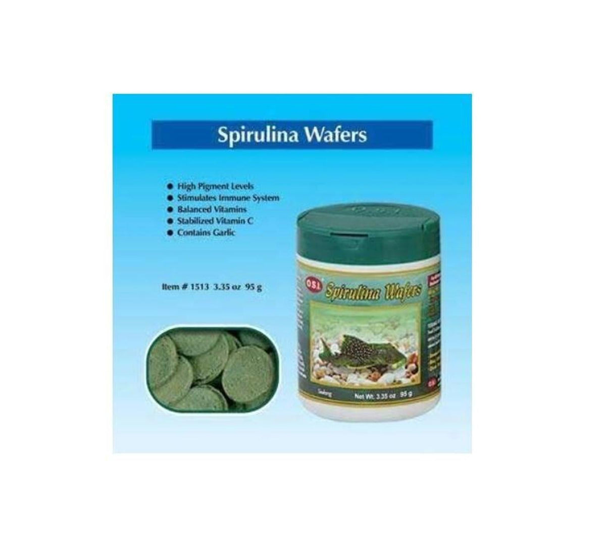 Ocean Star International A1513 Wafer Spirulina for Aquarium, 3.35-Ounce