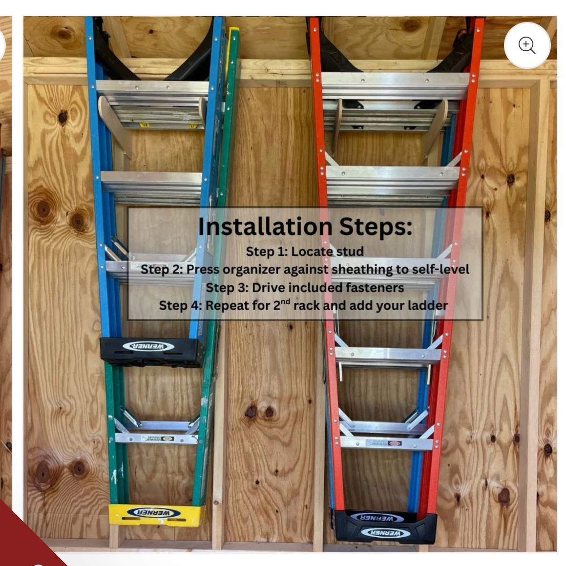 Step Ladder Organizer Rack - Stud Mounted