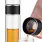 Double Wall Tea Glass Bottle With Stainless Steel Filter Tea Steeper
