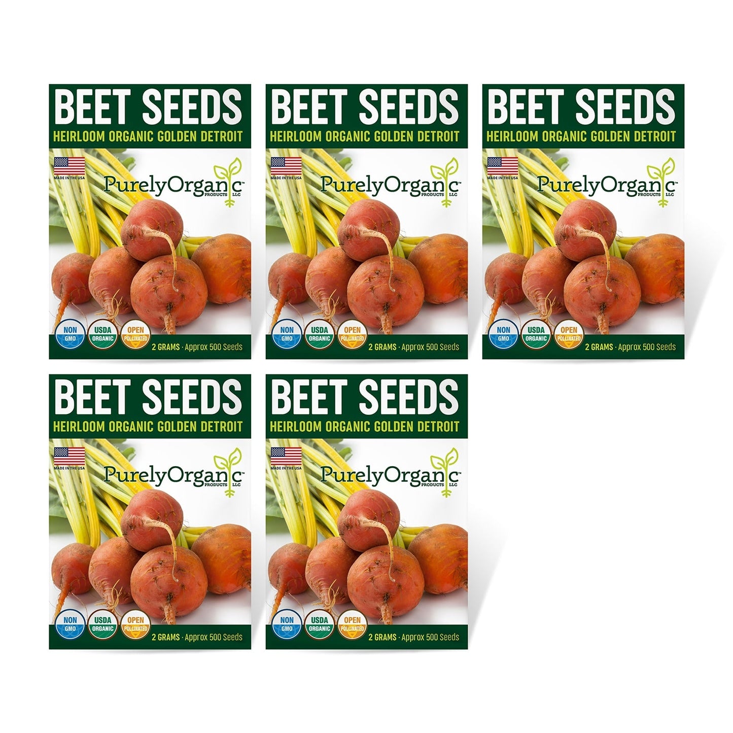 Purely Organic Golden Detroit Beet Seeds - USDA Organic