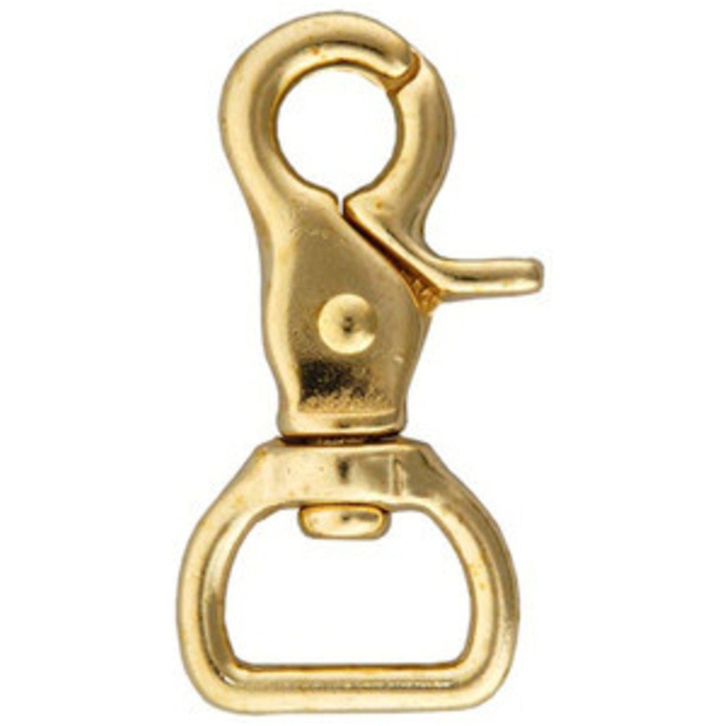 Horse Tack Brass-Plated Trigger Snap Square Eye Snap Loop Eye 2-1/2" 2-Pack