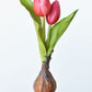 8" Faux Real Touch Fuchsia Tulips in Bulb w/pick