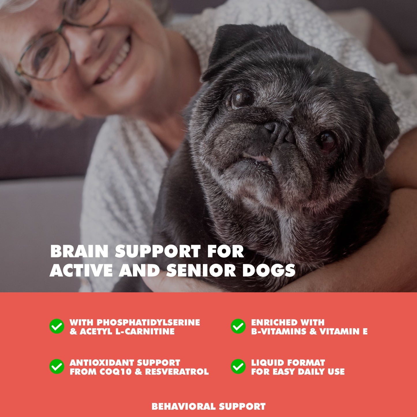UBAVET Memory & Brain Support for Senior Dogs – 90 ct Cognitive Health Supplement