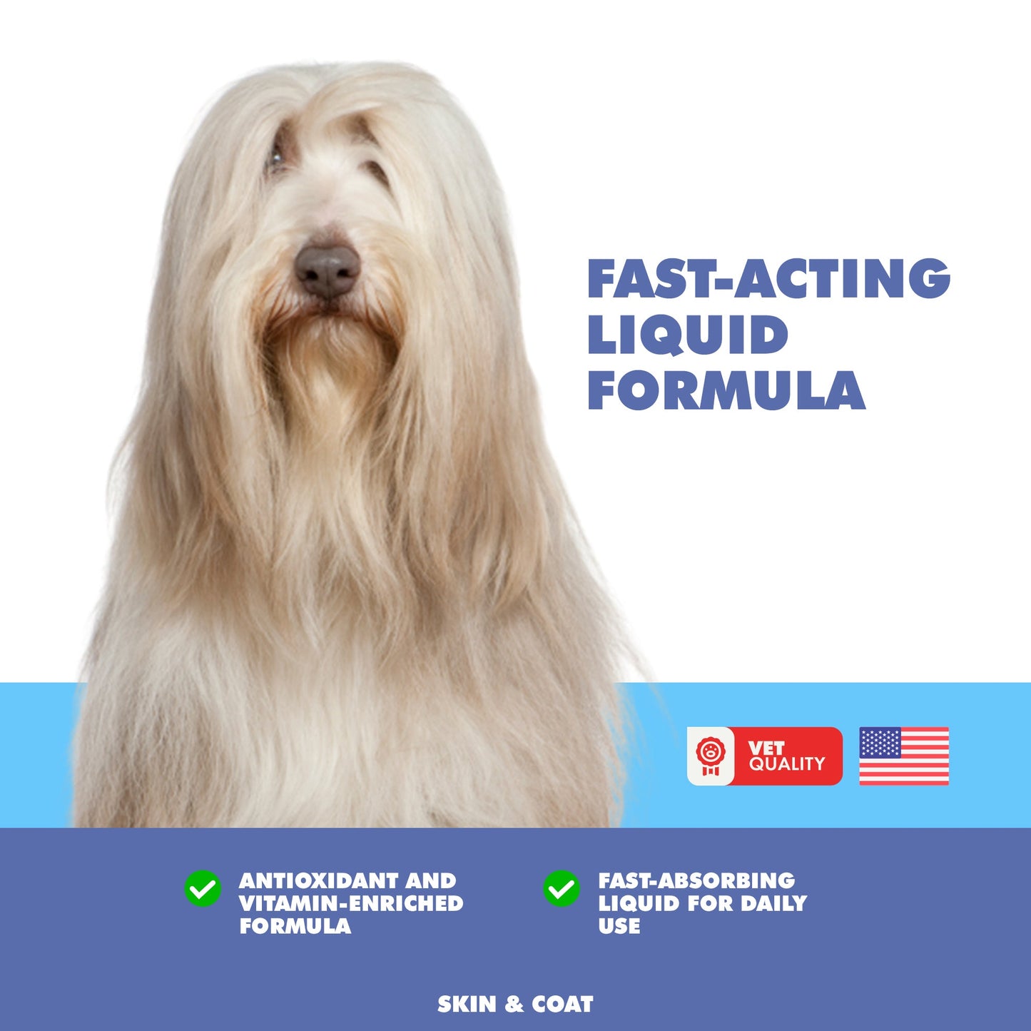 UBAVET Omega-3 Skin & Coat Health and Wellbeing Liquid for Dogs & Cats – 8 fl oz / 237 ml