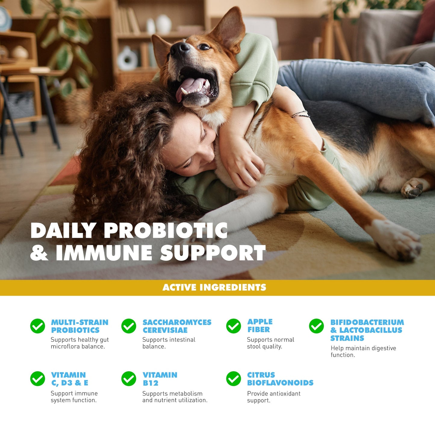 UBAVET Probiotics & Gut + Immune Health Support for Dogs & Cats – 5.3 oz / 150 g Powder