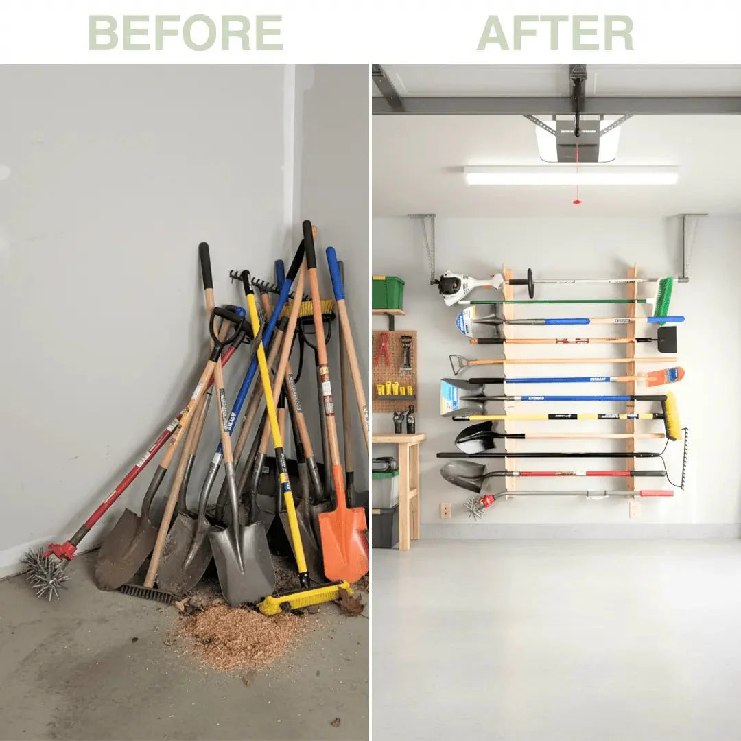 Wall-Mounted Garden Tool Rack - Garage