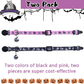 Cute & Stylish Breakaway Cat Collars! 🐾🎀 2-pack in Pink & Black Skull Design, Perfect for Your Fashionable Feline! 💖🐱