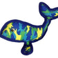 Pet Lou Squeeze Me Glamorous Sea Warrior Camouflage Whale Dog Toy, Blue