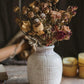 White Textured Porcelain Ceramic Jar Vase