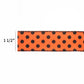 Wired Faux Linen Ribbon - Orange with Black Dots | 1.5" Width | 10 Yard Roll