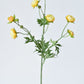 22" Faux Mini Yellow Ranunculus Stem